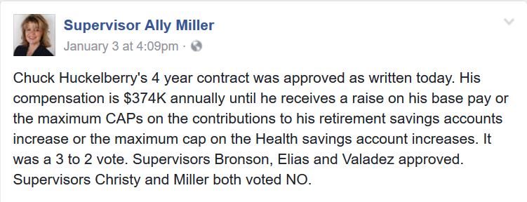 Supervisor Miller FB Comments
